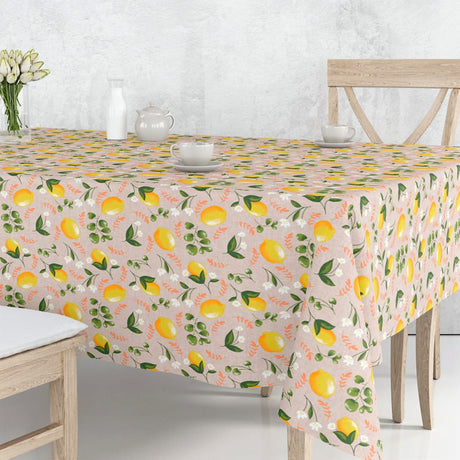 Lima Amarillo – Akrylduk i linlook med vakre gule sitroner