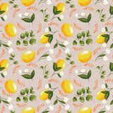 Lima Amarillo – Akrylduk i linlook med vakre gule sitroner