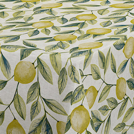 Limones Green - Voksduk med sitronmønster og linlook, hjørne