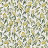 Limones Green - Voksduk med sitronmønster og linlook, mønster