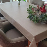 Linen Look Sand – ensfarget voksduk i hessianlook med preget overflate