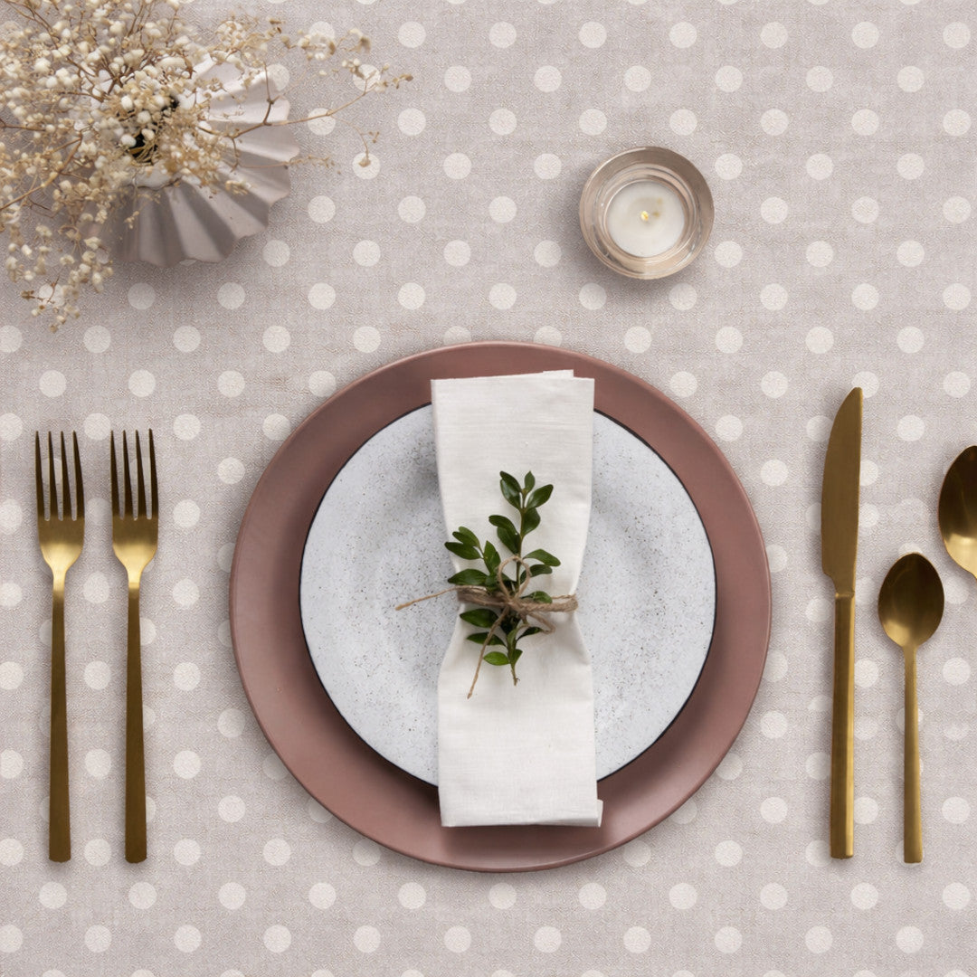 Lino Dot – Akrylduk med prikker i linlook