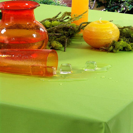 Lino 140 cm - Ensfarget akrylduk i lin/bomull - Grønn