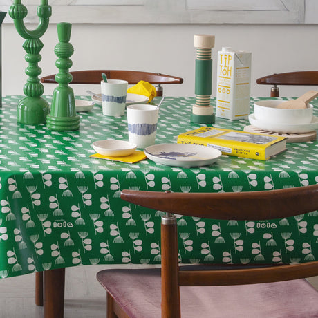 Little Breeze Apple - Lola voksduk i grønt og hvitt