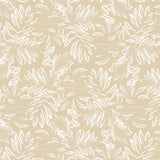 Live The Leaf Wheat - Elegant 160 cm bred voksduk med hvite blader