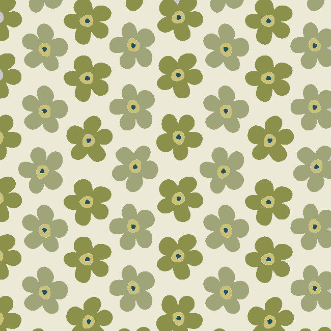 Small Big Flower Moss - Lola voksduk med nydelige blomster, mønster 2