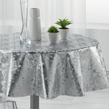 Metallise Luny grå - Rund voksduk, Ø 155 cm