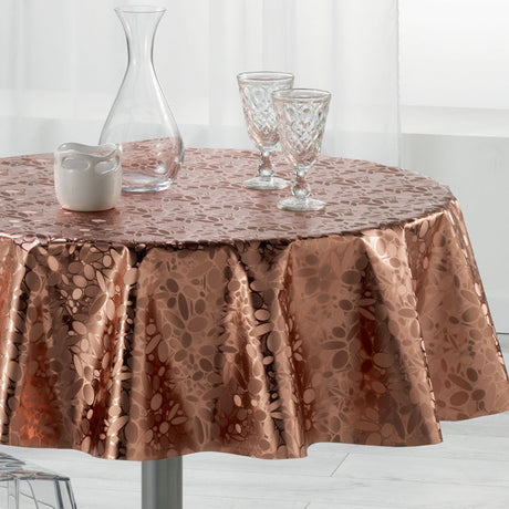 Metallise Luny pink - Rund voksduk, Ø 155 cm