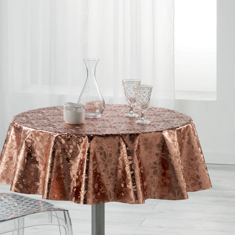 Metallise Luny pink - Rund voksduk, Ø 155 cm