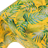 Madeira Yellow – voksduk med struktur og palmeblader på solgul bunn
