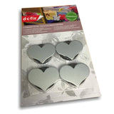 Magnetiske dukvekter, sølvhjerte – sett med 4 stk