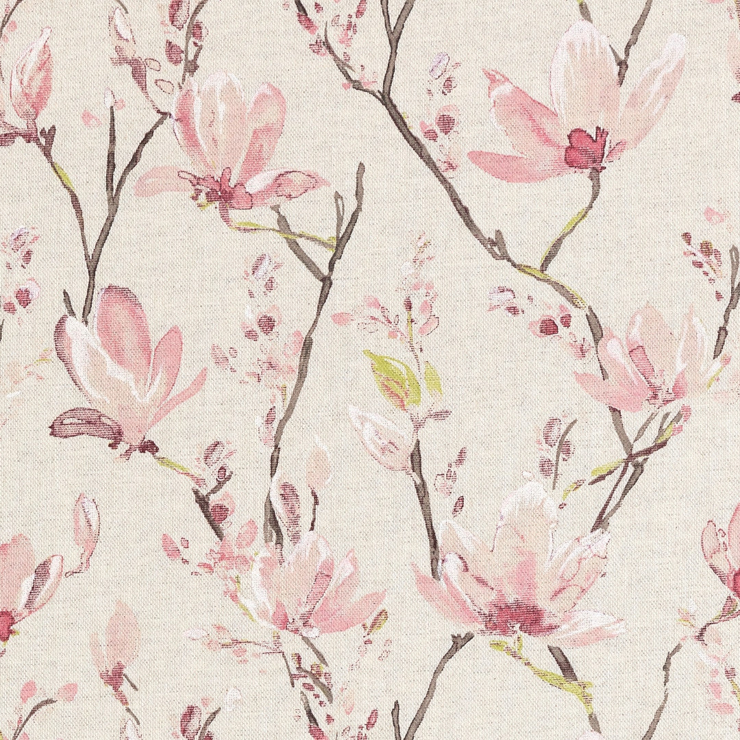 Magnolia Blossom – Akrylduk i linlook med magnoliablomster