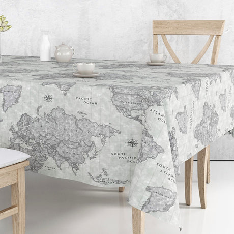 Map Mundi grå – Akrylduk med verdenskart