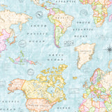 Map Mundi – Akrylduk med verdenskart, blå