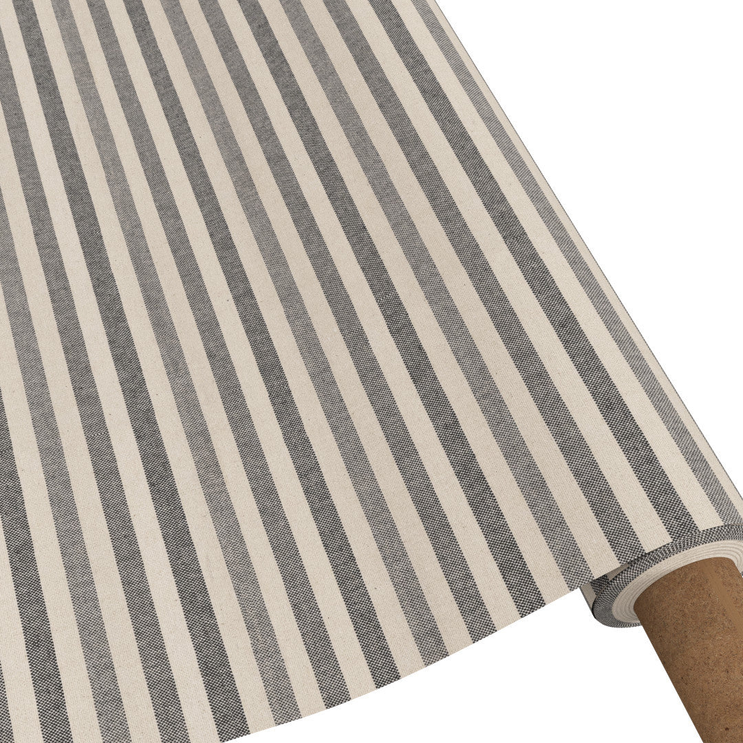 Marché Striber Grå – Rund akrylduk med striper og antiskli