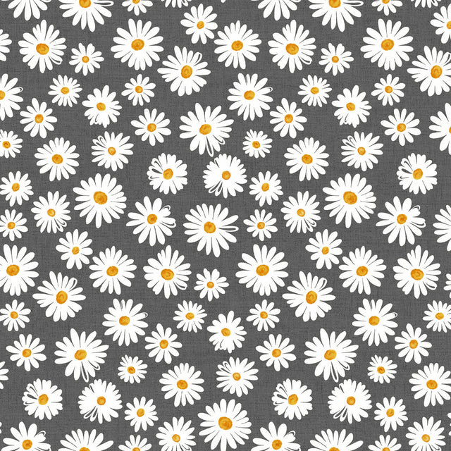 Margarita Antrasitt – Akrylduk med prestekrager og grå bunn