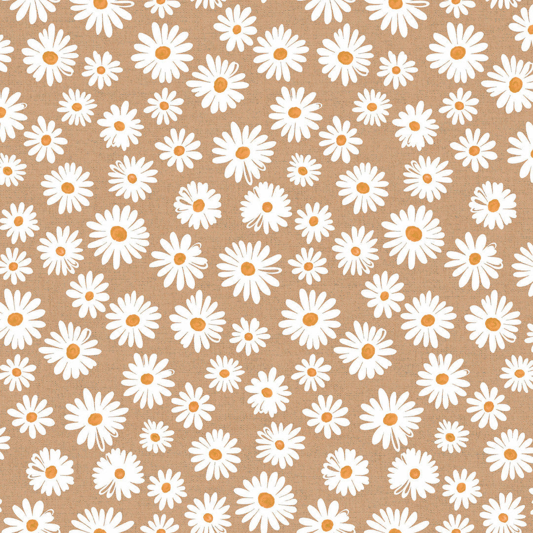 Margarita Natur – Akrylduk med prestekrager og naturfarget bunn