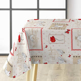 Margotte – Sjarmerende voksduk med høner og landligt motiv, hjørne