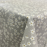 Nærbilde av Margeritt Flor Lysegrå – Akrylduk med margeritter