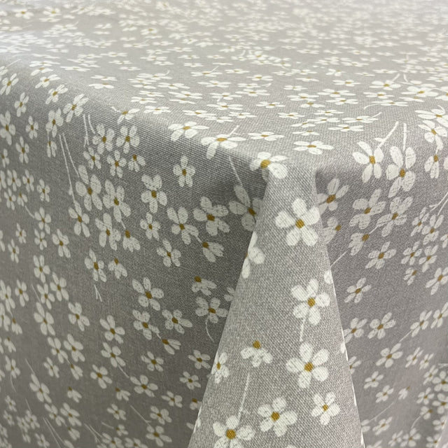 Nærbilde av Margeritt Flor Lysegrå – Akrylduk med margeritter