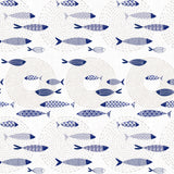 Marlin Wave – voksduk med fiskemotiv i blått