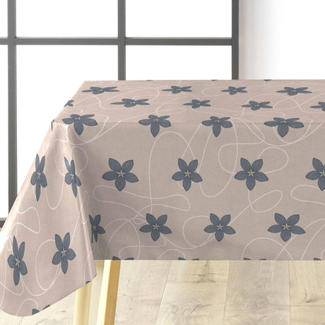 Matcha voksduk på bord med hørfarget bunn og abstrakte linjer