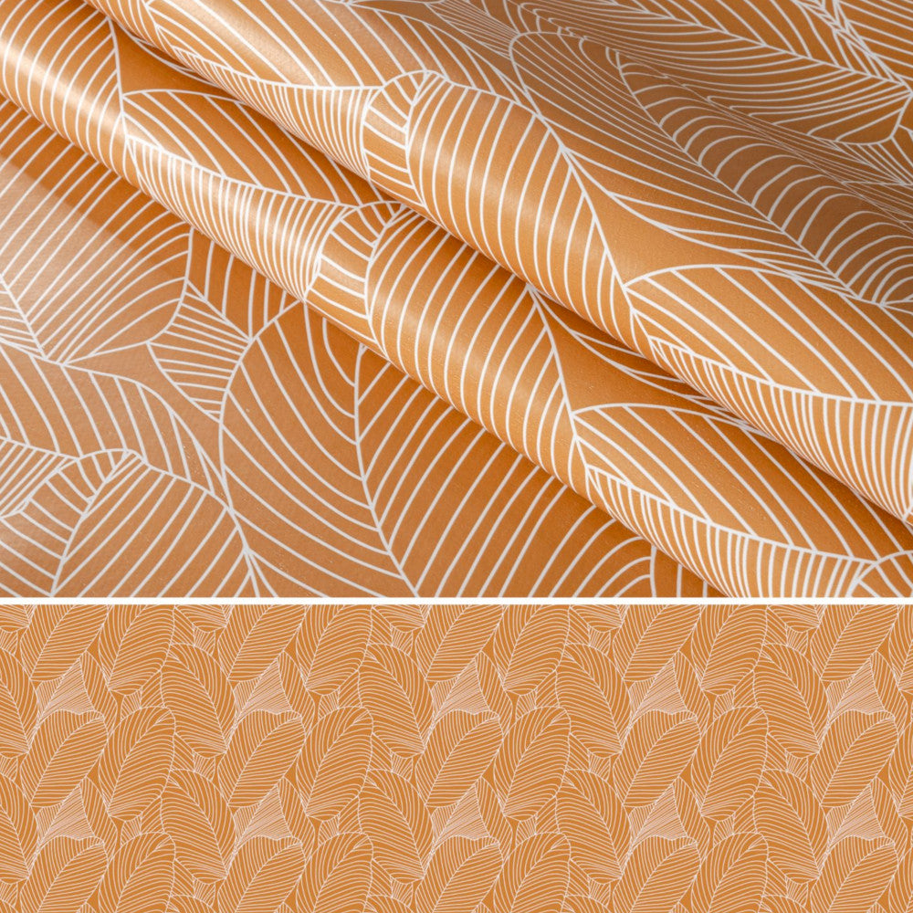 Mathilda lys brun/beige – Voksduk med strekblader