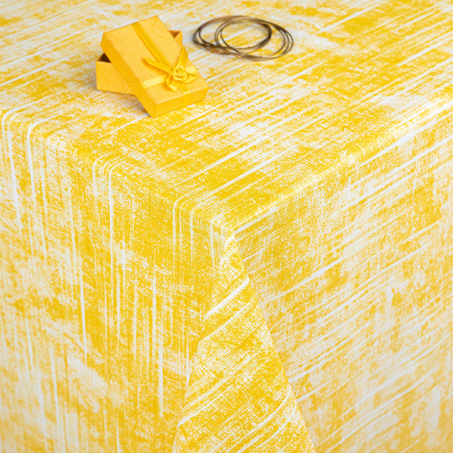 Melange Mellow Yellow, voksduk med lett preget overflate