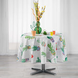 Melocactus White Ø 180 cm, rund bordduk med flekkavvisende behandling