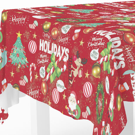 Merry Christmas Red - Julevoksduk med søte og morsomme julemotiver