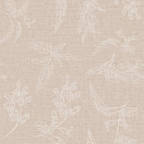 Mønster på Mesina Beige - Voksduk i hørlook med strekblader