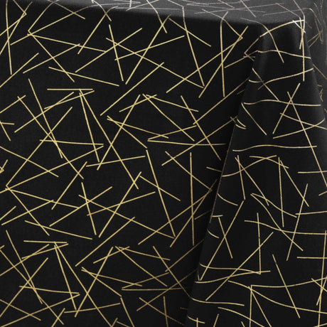 Mikado Metallic Sort – Rektangulær duk med flekkavvisende behandling, 140 x 240 cm