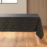 Mikado Metallic Sort – Rektangulær duk med flekkavvisende behandling, 140 x 240 cm