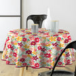 Milly - Rund voksduk med blomster i friske farger, Ø 155 cm