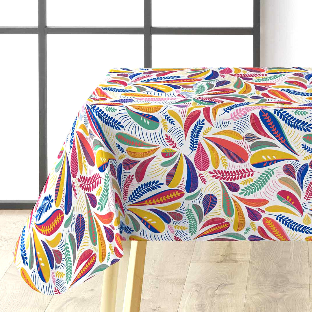Minima Multico – Voksduk med fargerikt retroblad-mønster