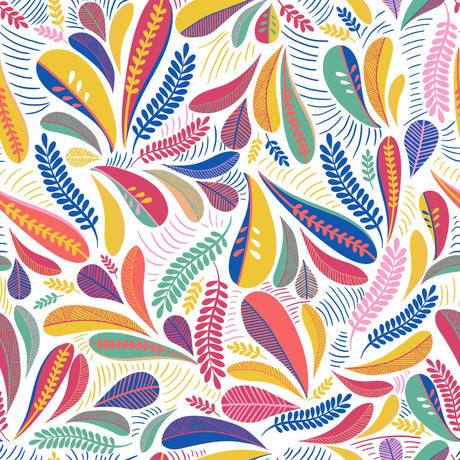 Minima Multico – Voksduk med fargerikt retroblad-mønster