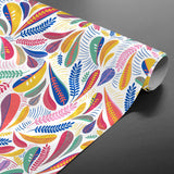 Minima Multico – Voksduk med fargerikt retroblad-mønster