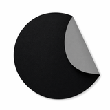 Moon rund spisebrikke i kunstlær – Black/Light grey – Ø38 cm, foldet