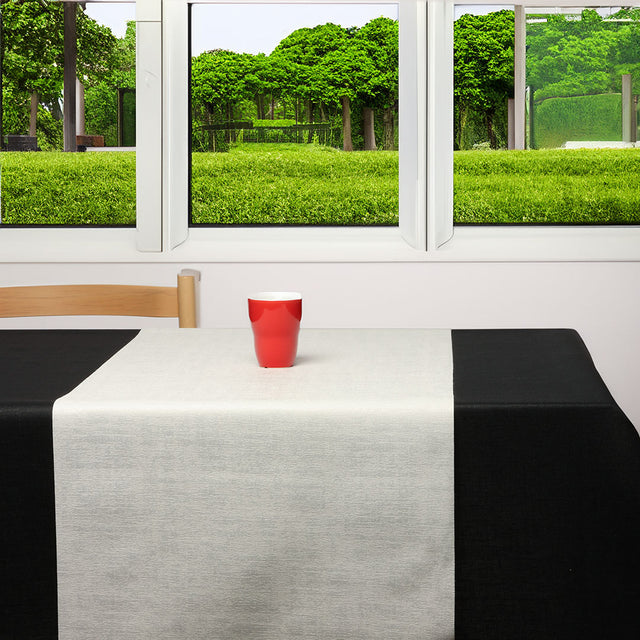 Bordløper, Morillo Luxxus Blanco - Jacquardvevd akrylbordløper som er 50 cm bred