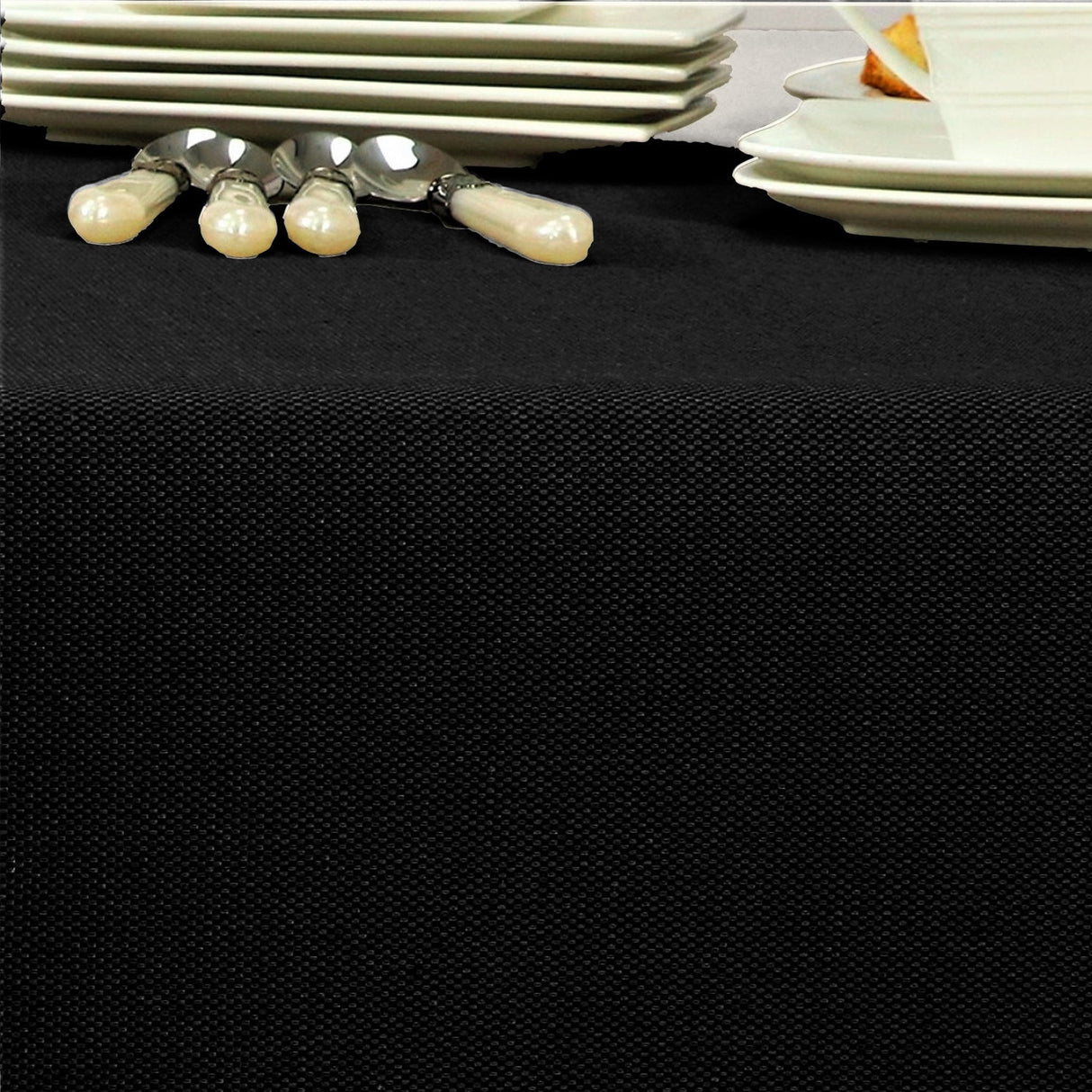 Morissot 180, ensfarget vevd akrylduk - Svart