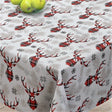 Morzine Rød - Akrylduk med søte reinsdyr - 150 cm bred