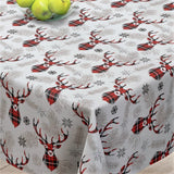 Morzine Rød - Akrylduk med søte reinsdyr - 150 cm bred