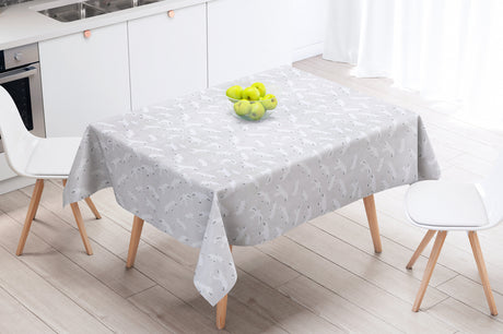 Mouette Natur - Akrylduk med måker på vakker naturfarget bakgrunn - 155 cm bred