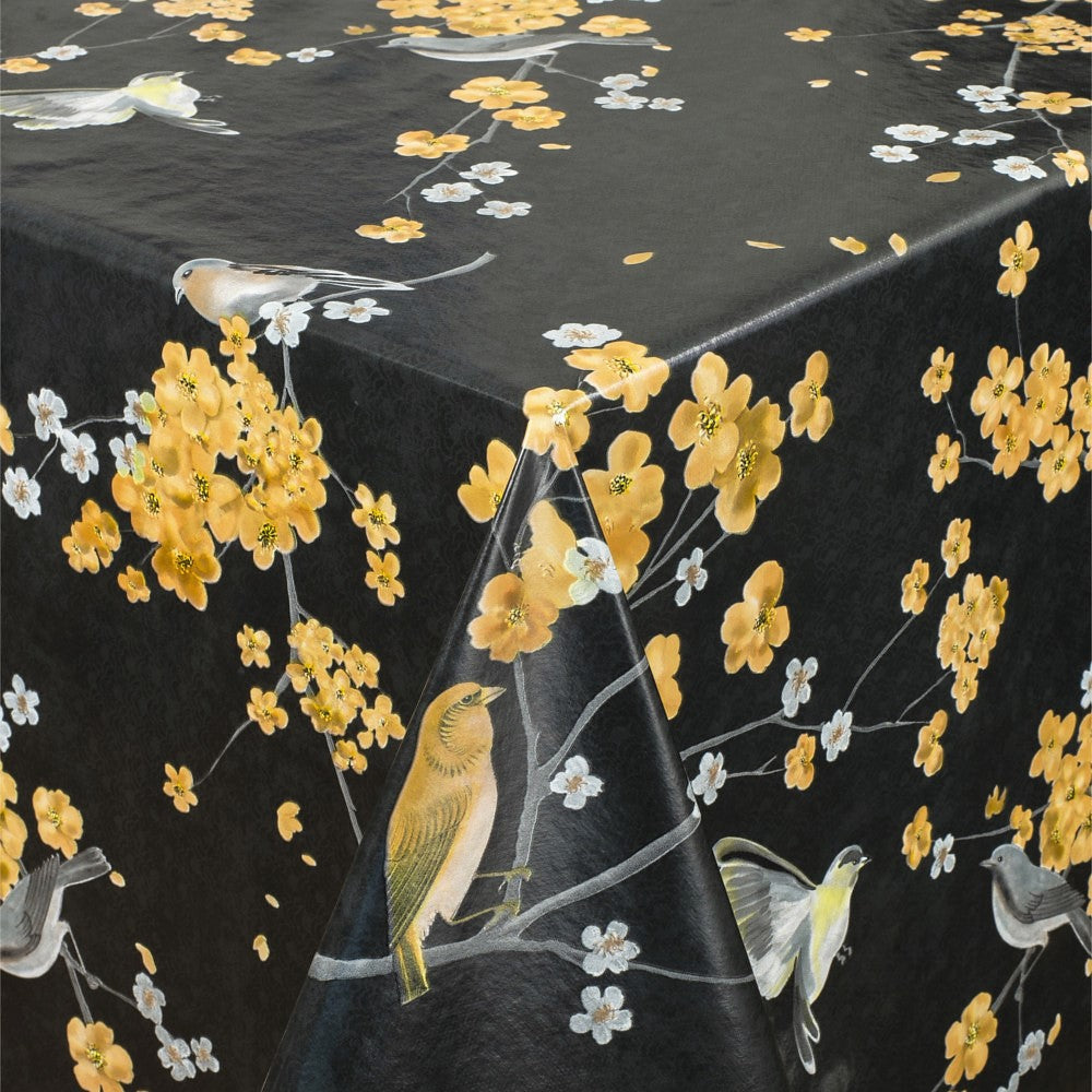 Kjøttmeisene Titter Sort – Voksduk med fugler