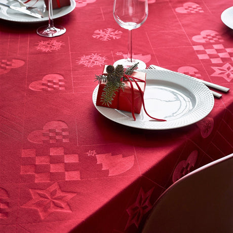 Rosendahl Juleduk Natale, flott damaskduk i rød - 150 cm x 220 cm