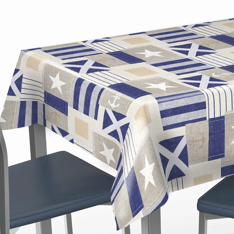 Naval Blå - Voksduk med maritimt tema