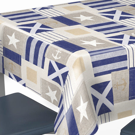 Naval Blå - Voksduk med maritimt tema