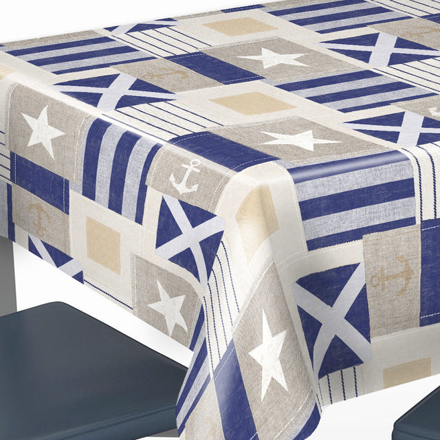 Naval Blå - Voksduk med maritimt tema