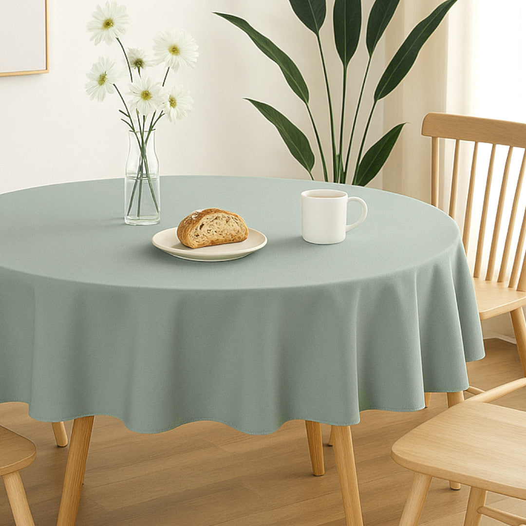 Nelson – ensfarget rund bordduk Ø 180 salviegrønn