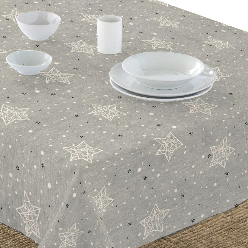 Neus – Grå juleakrylduk med stjerner i sort og hvitt